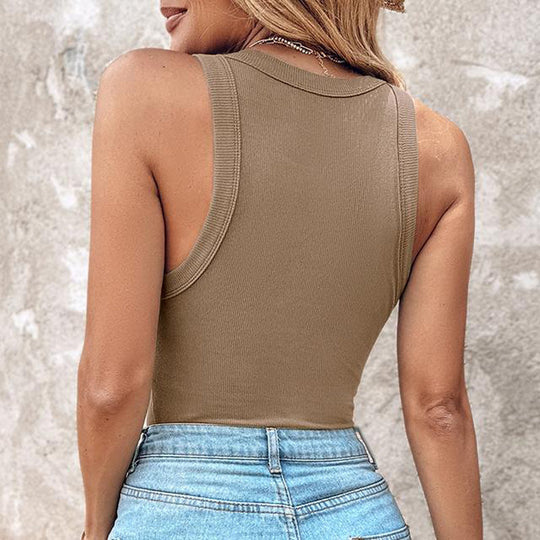 👚 50% OFF NOW! 💖 Last Day Special Price!! –Ribbed Stretchy Tank Top with Shelf Bra –  Built-in support, smoothing fit &amp; no-slip straps – perfect for layering or workouts 💪
