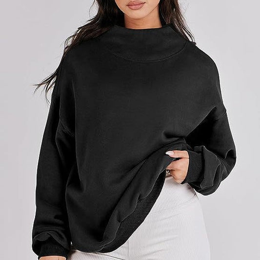 💖Neu eingetroffen - 50% RABATT💝Pullover-Sweatshirt mit Rollkragen und langen Ärmeln für Damen