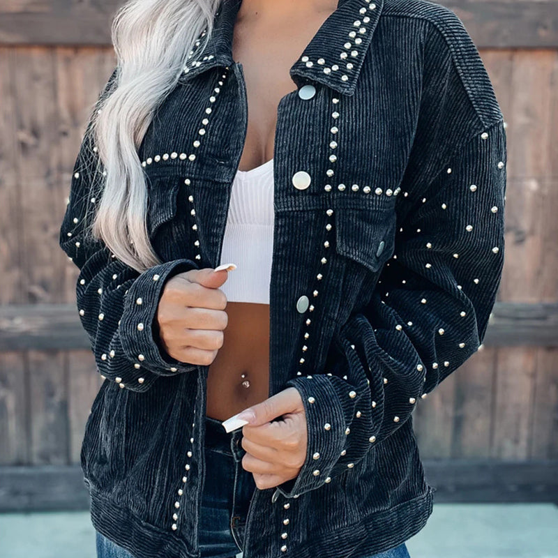 🎁Heißer Verkauf 50 % RABATT⏳Lässige Langarm-Button-Down-Jacke mit Taschen