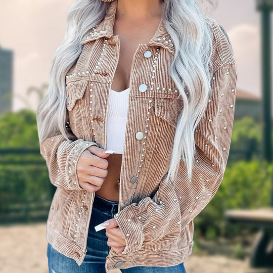 🎁Heißer Verkauf 50 % RABATT⏳Lässige Langarm-Button-Down-Jacke mit Taschen