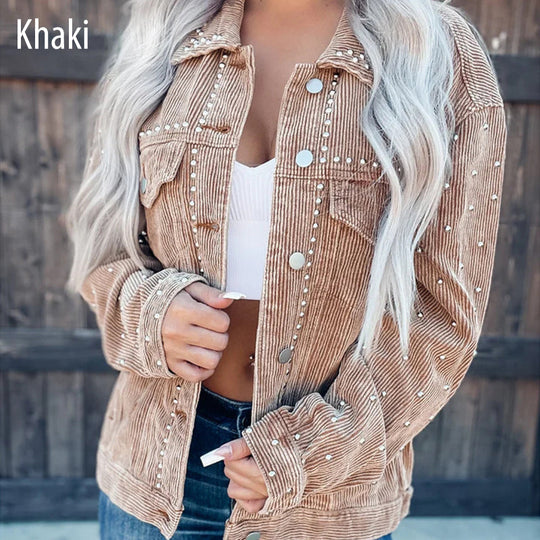 🎁Heißer Verkauf 50 % RABATT⏳Lässige Langarm-Button-Down-Jacke mit Taschen