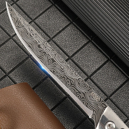 🗡️✨Folding knife with wooden handle for work, hiking &amp; camping⛺