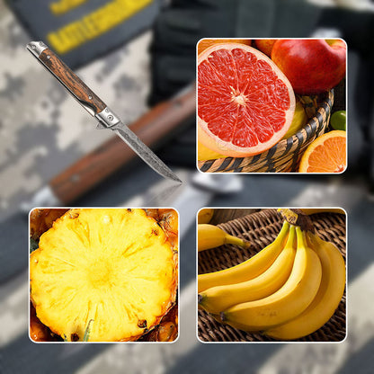 🗡️✨Folding knife with wooden handle for work, hiking &amp; camping⛺
