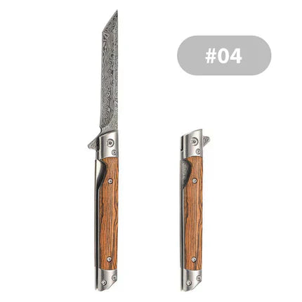 🗡️✨Folding knife with wooden handle for work, hiking &amp; camping⛺
