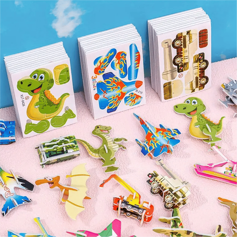 🧩 JULETILBUD 50 % RABATT! ✨ Pedagogisk 3D-tegneseriepuslespill - 57 brikker med sterke farger for kreativ læring hos barn 🎨👧
