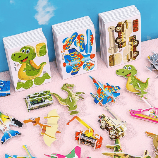 🧩 JULETILBUD 50 % RABATT! ✨ Pedagogisk 3D-tegneseriepuslespill - 57 brikker med sterke farger for kreativ læring hos barn 🎨👧