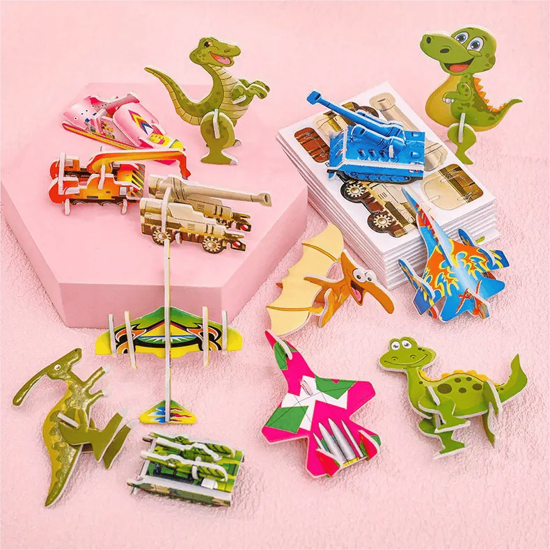 🧩 JULETILBUD 50 % RABATT! ✨ Pedagogisk 3D-tegneseriepuslespill - 57 brikker med sterke farger for kreativ læring hos barn 🎨👧
