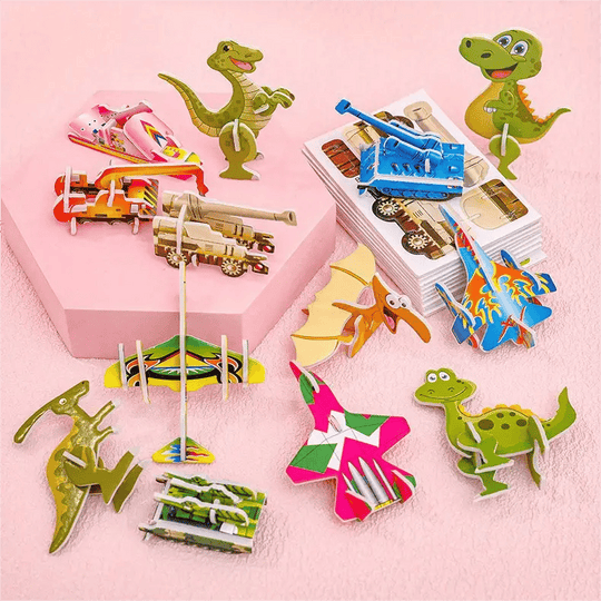 🧩 JULETILBUD 50 % RABATT! ✨ Pedagogisk 3D-tegneseriepuslespill - 57 brikker med sterke farger for kreativ læring hos barn 🎨👧