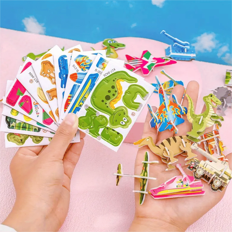 🧩 JULETILBUD 50 % RABATT! ✨ Pedagogisk 3D-tegneseriepuslespill - 57 brikker med sterke farger for kreativ læring hos barn 🎨👧