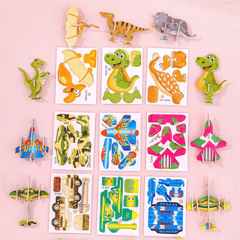 🧩 JULETILBUD 50 % RABATT! ✨ Pedagogisk 3D-tegneseriepuslespill - 57 brikker med sterke farger for kreativ læring hos barn 🎨👧