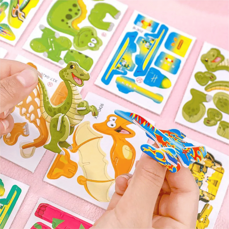 🧩 JULETILBUD 50 % RABATT! ✨ Pedagogisk 3D-tegneseriepuslespill - 57 brikker med sterke farger for kreativ læring hos barn 🎨👧