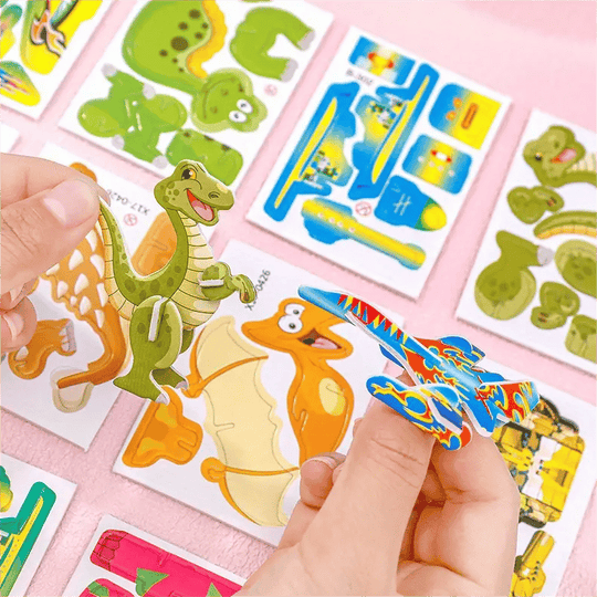 🧩 JULETILBUD 50 % RABATT! ✨ Pedagogisk 3D-tegneseriepuslespill - 57 brikker med sterke farger for kreativ læring hos barn 🎨👧
