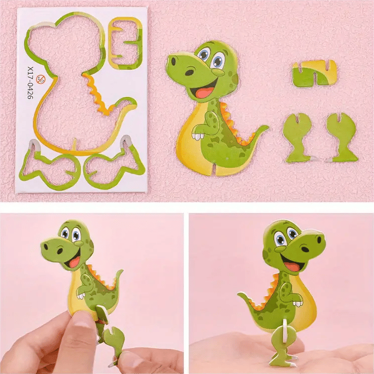 🧩 JULETILBUD 50 % RABATT! ✨ Pedagogisk 3D-tegneseriepuslespill - 57 brikker med sterke farger for kreativ læring hos barn 🎨👧