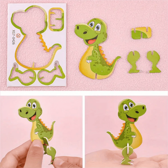 🧩 JULETILBUD 50 % RABATT! ✨ Pedagogisk 3D-tegneseriepuslespill - 57 brikker med sterke farger for kreativ læring hos barn 🎨👧