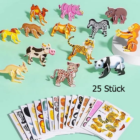 🧩 JULETILBUD 50 % RABATT! ✨ Pedagogisk 3D-tegneseriepuslespill - 57 brikker med sterke farger for kreativ læring hos barn 🎨👧