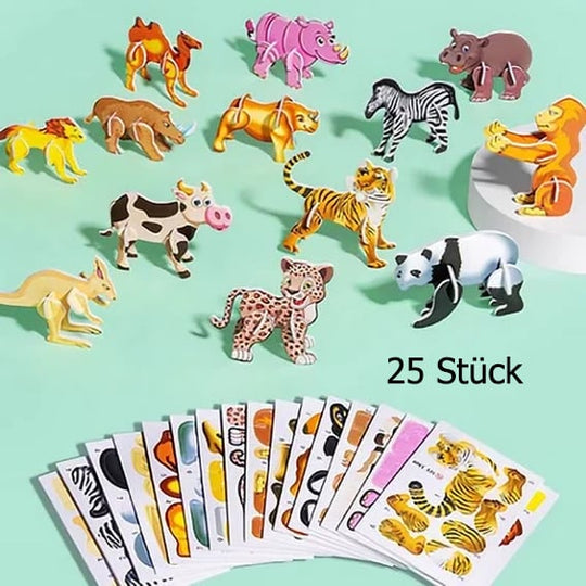🧩 JULETILBUD 50 % RABATT! ✨ Pedagogisk 3D-tegneseriepuslespill - 57 brikker med sterke farger for kreativ læring hos barn 🎨👧