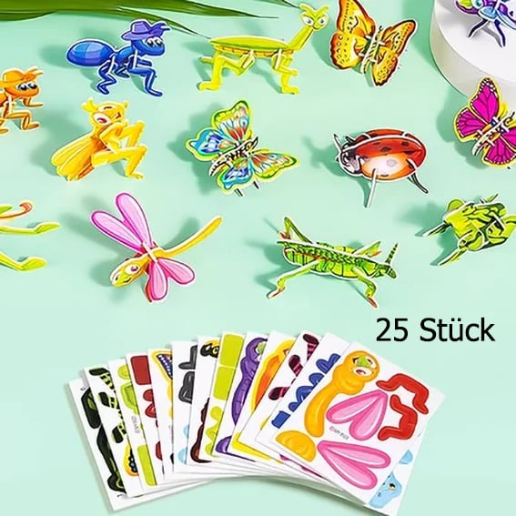 🧩 JULETILBUD 50 % RABATT! ✨ Pedagogisk 3D-tegneseriepuslespill - 57 brikker med sterke farger for kreativ læring hos barn 🎨👧