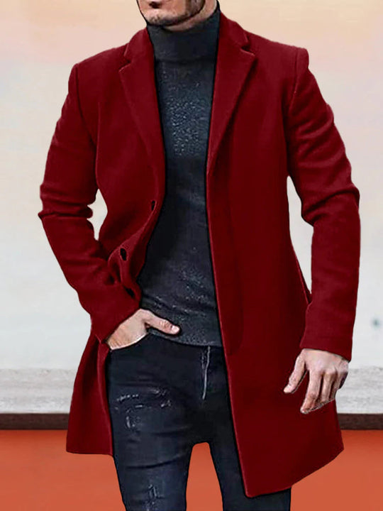 🔥🔥Herren einreihige einfarbige Jacke mit Schnalle🔥Kauf 2 Artikel versandkostenfrei