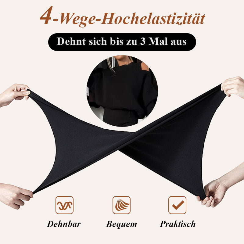 🍂Damen-Set mit Sweatshirt mit schrägen Schultern und ärmellosem Kleid🌸
