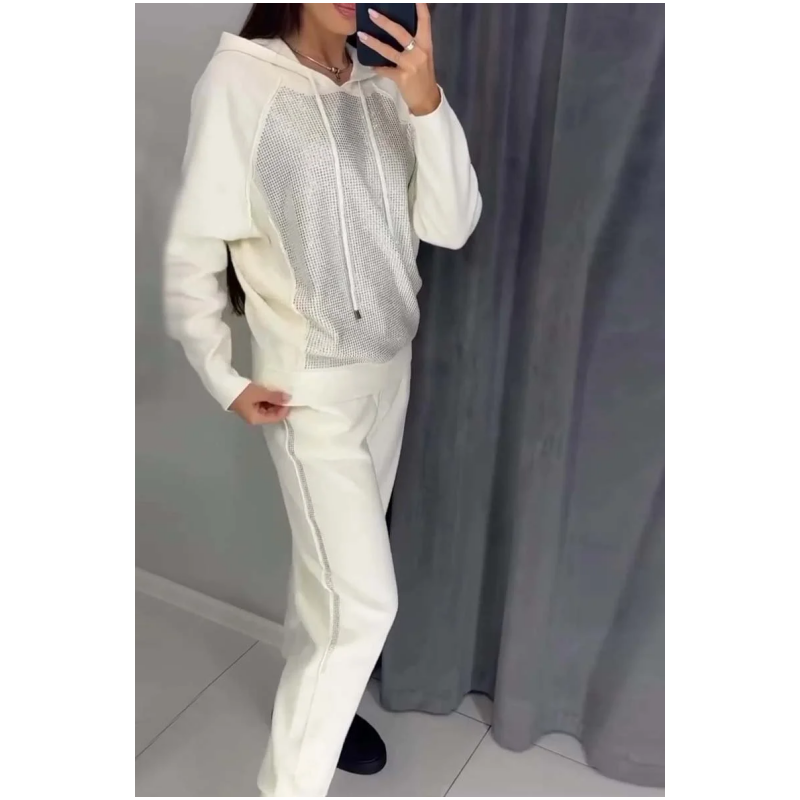🌸Sweatshirt mit Kapuze und Jogginghose mit Bündchen für Damen, 2-teiliges Set🎁