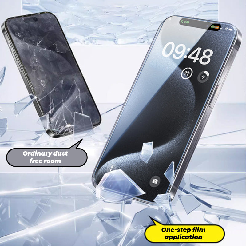 4K HD/Anti-Peeping-Displayschutz aus gehärtetem Glas mit automatischer Staubentfernungsinstallation für das iPhone