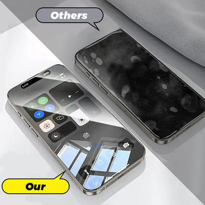 4K HD/Anti-Peeping-Displayschutz aus gehärtetem Glas mit automatischer Staubentfernungsinstallation für das iPhone