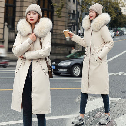 ✨Damen Winterparka mit Kapuze und warmem Fellkragen