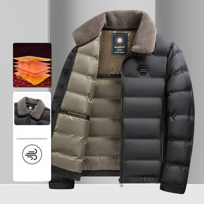 Hohe Qualität🔥Wärmende, wasserdichte Herren-Daunenjacke mit Kragen🔥
