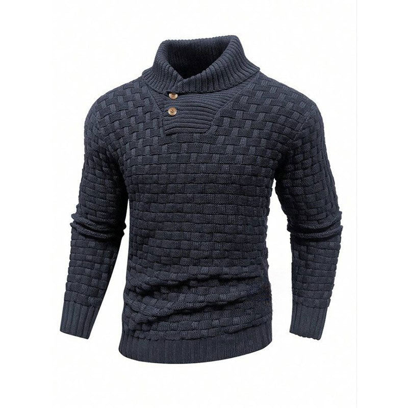 💜 LETZTER TAG DER AKTION – 50 % RABATT 💜Herren Pullover mit strukturiertem Stehkragen