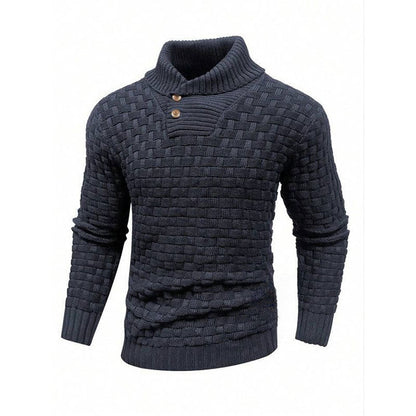 💜 LETZTER TAG DER AKTION – 50 % RABATT 💜Herren Pullover mit strukturiertem Stehkragen