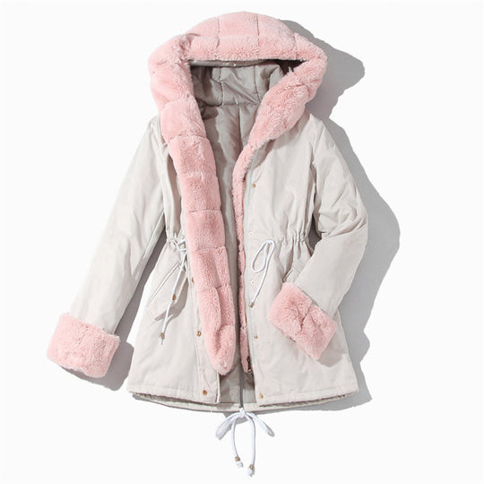 🔥Parka femme avec col en fourrure bouffante amovible