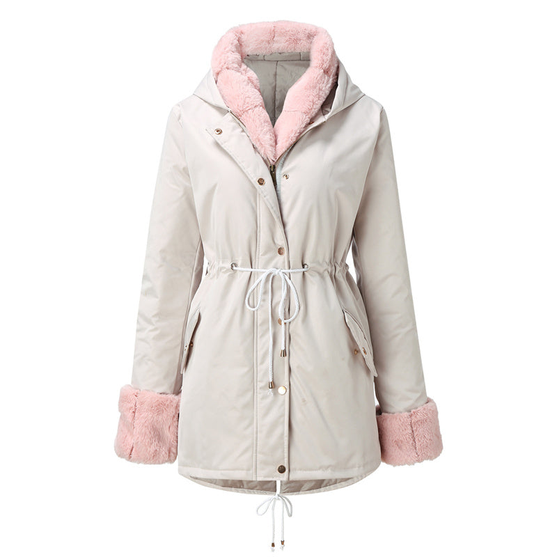 🔥Parka femme avec col en fourrure bouffante amovible