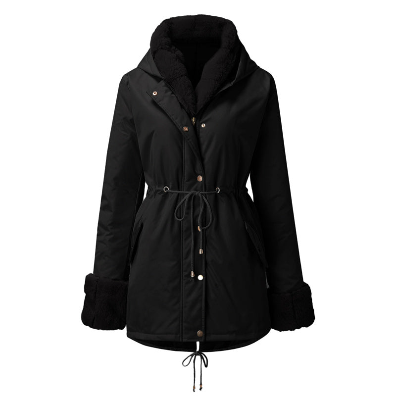 🔥Parka femme avec col en fourrure bouffante amovible