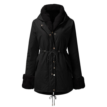 🔥Damenparka mit abnehmbarem Puffpelzkragen