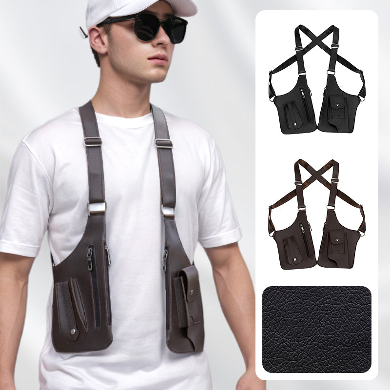 🔥Popular classic style🔥Men's tactical anti-theft bag with double shoulder strap and multiple pockets