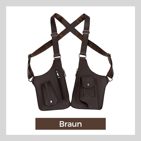 🔥Beliebter klassischer Stil🔥Taktische Anti-Diebstahl-Tasche für Herren mit doppeltem Schultergurt und mehreren Taschen