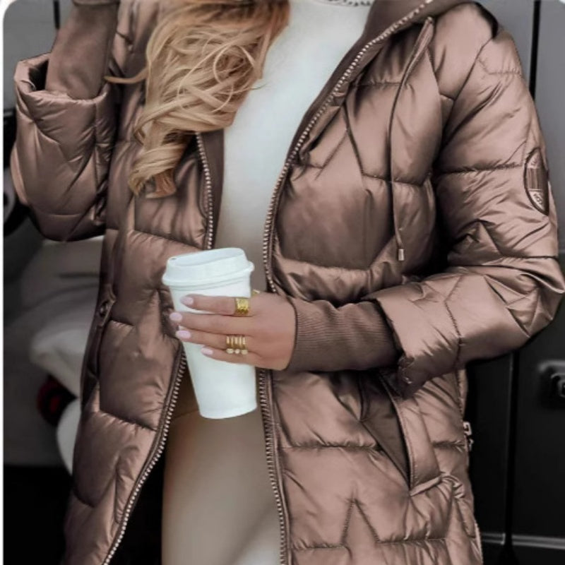 ❄️Adéntrese en la venta de descuentos de invierno❄️Abrigos de invierno cálidos con capucha y longitud media para mujer