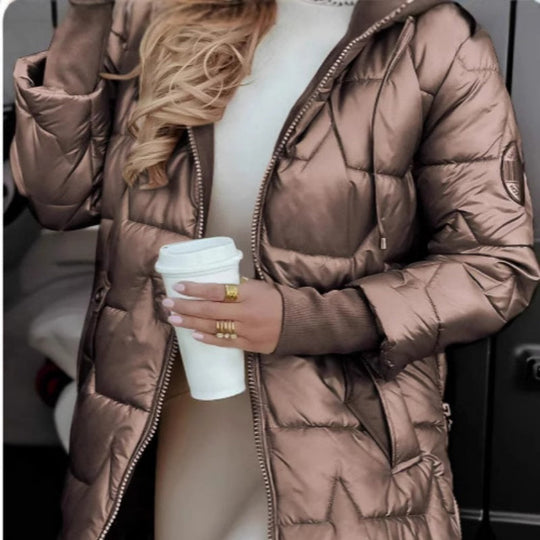 ❄️Adéntrese en la venta de descuentos de invierno❄️Abrigos de invierno cálidos con capucha y longitud media para mujer
