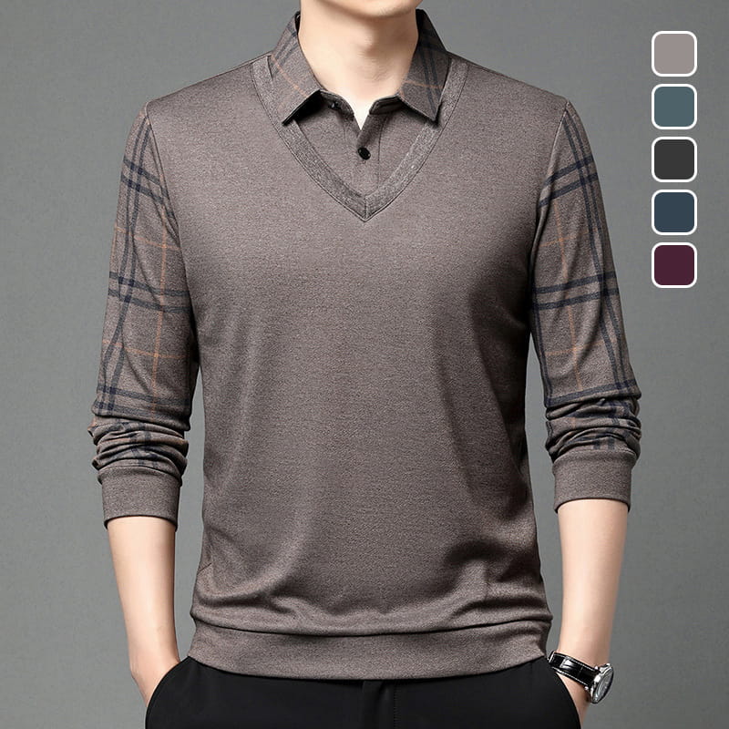 Long-sleeved layered top for men