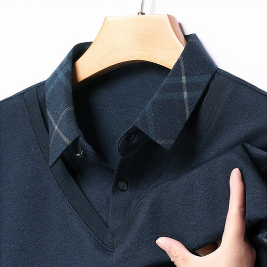 Long-sleeved layered top for men