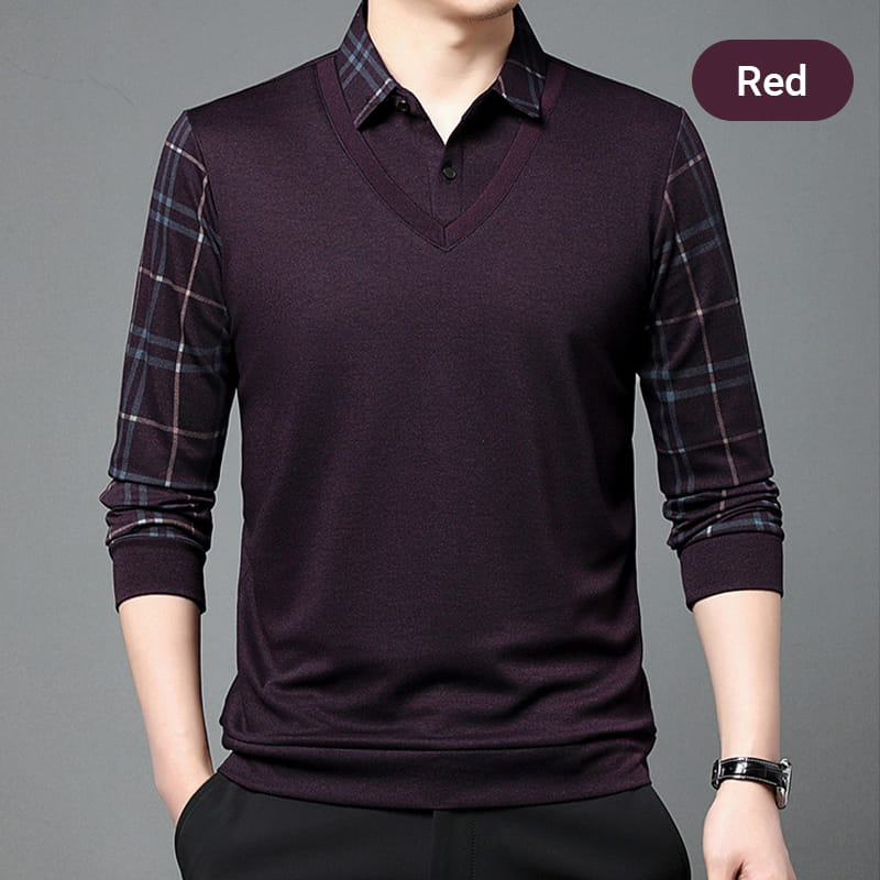 Long-sleeved layered top for men