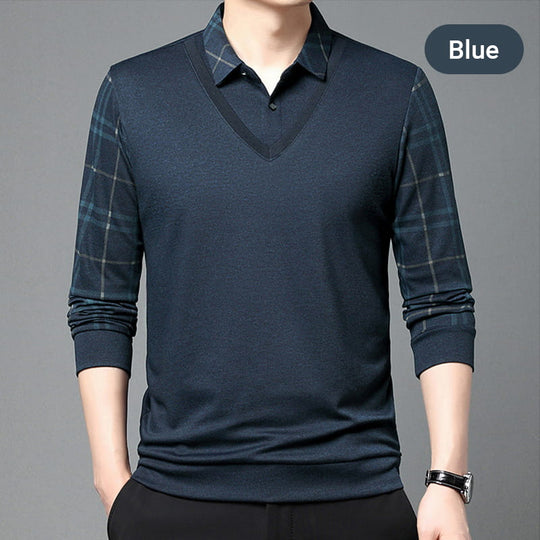 Long-sleeved layered top for men