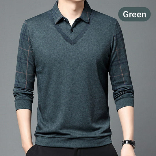 Long-sleeved layered top for men
