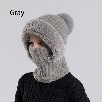 ❄️🧣Damen Winter Einteilig Gestrickte Mütze Schal Maske🎁