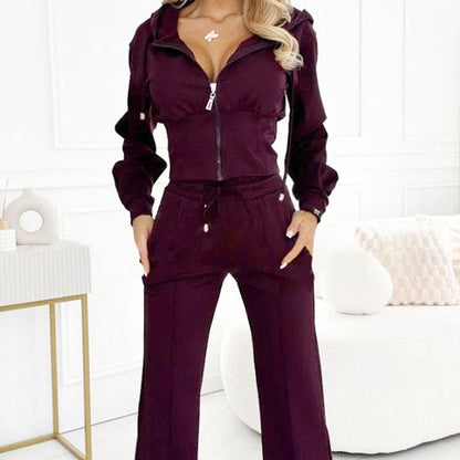 ✨Damen 2-teiliges Full Zip-Up Trainingsanzug-Set!