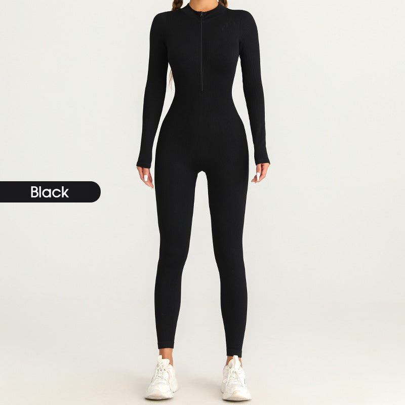 Jumpsuit med långa ärmar med dragkedja