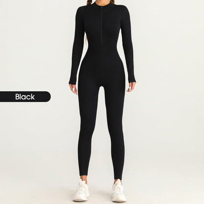 Jumpsuit med långa ärmar med dragkedja