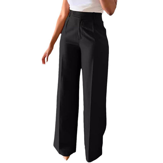 Arbeitshose mit hoher Taille, Taschen und geradem Bein
