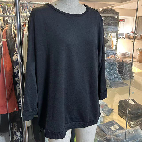 👚VARMT SALG 50% - Klassisk ensfarget strikket topp for kvinner