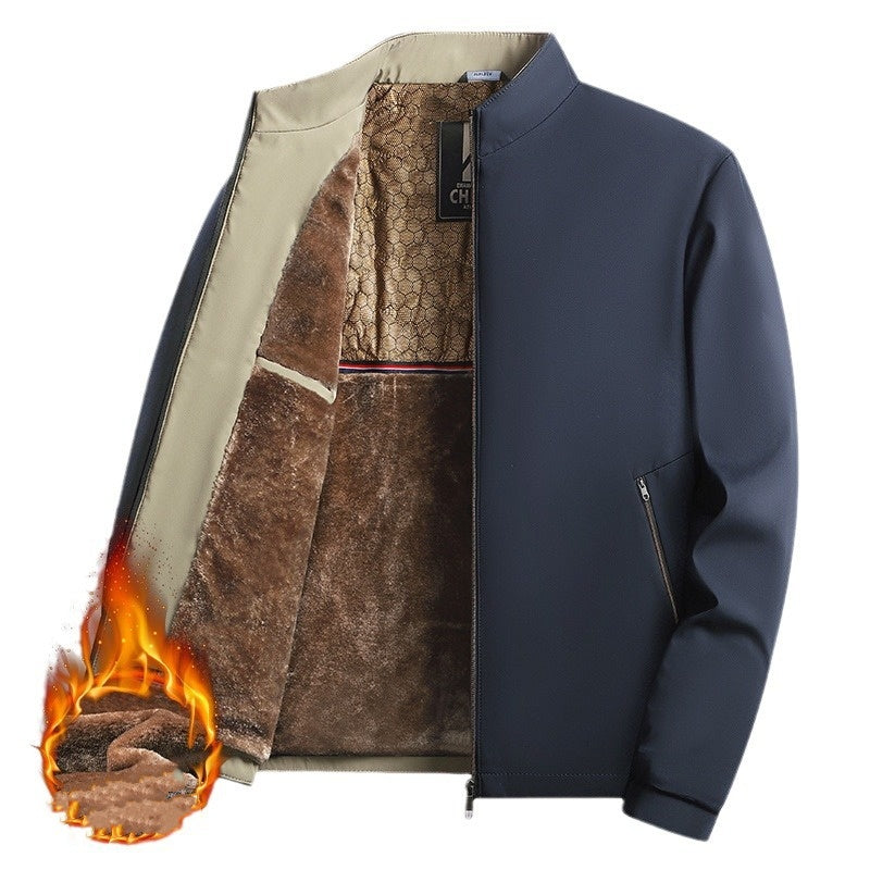 Herren Winterjacke mit Stehkragen und Reißverschluss